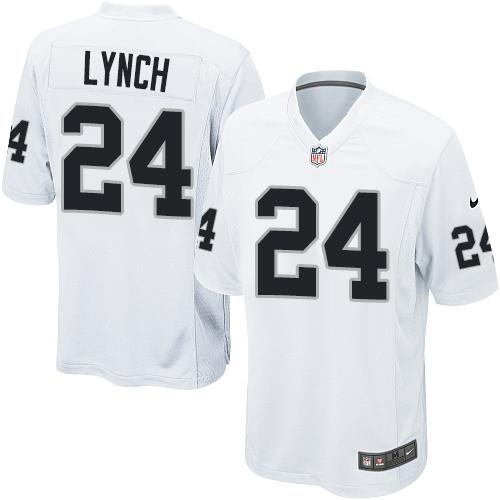 Nike Raiders #24 Marshawn Lynch White Youth Stitched NFL Elite Jersey
